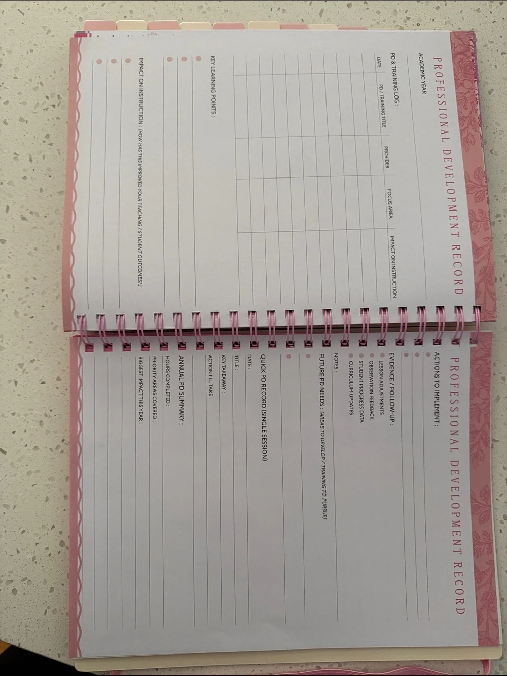 Penbrook Floral Teacher Planner - Pink Floral